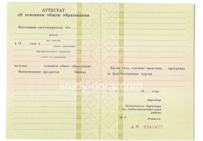 Аттестат за 9 класс 1995-2006 в Люберцах